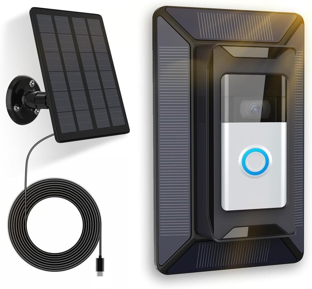 Solar Charger For Ring Doorbell, 2-In-1 With Mount Stand, Compatible With Ring